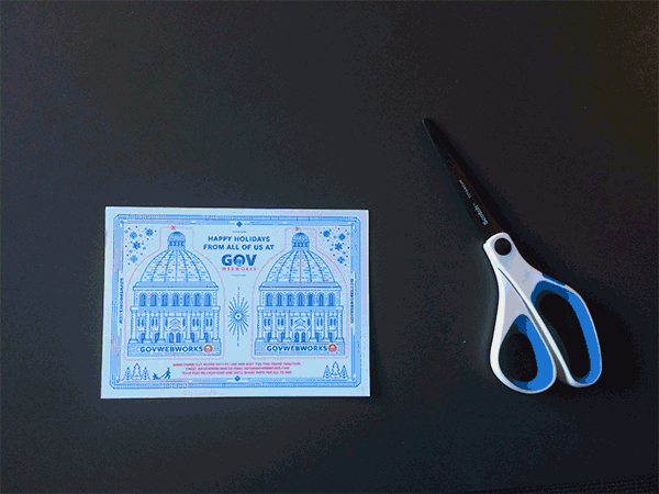 Animation showing how to construct the capitol card.