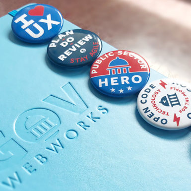 GovWebworks Buttons designed for the 2018 ISM Conference