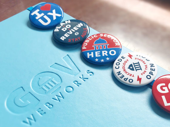 GovWebworks Buttons designed for the 2018 ISM Conference