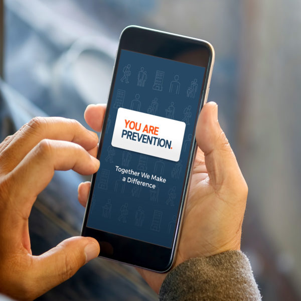 The You Are Prevention mobile application being accessed from a smartphone