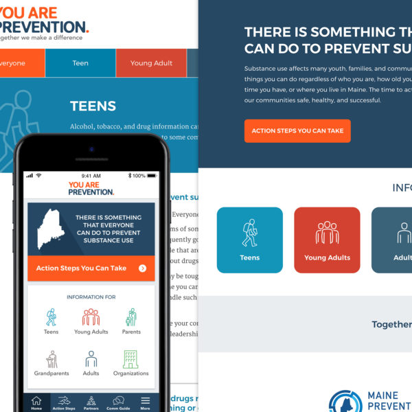 Screenshots of the You Are Prevention website