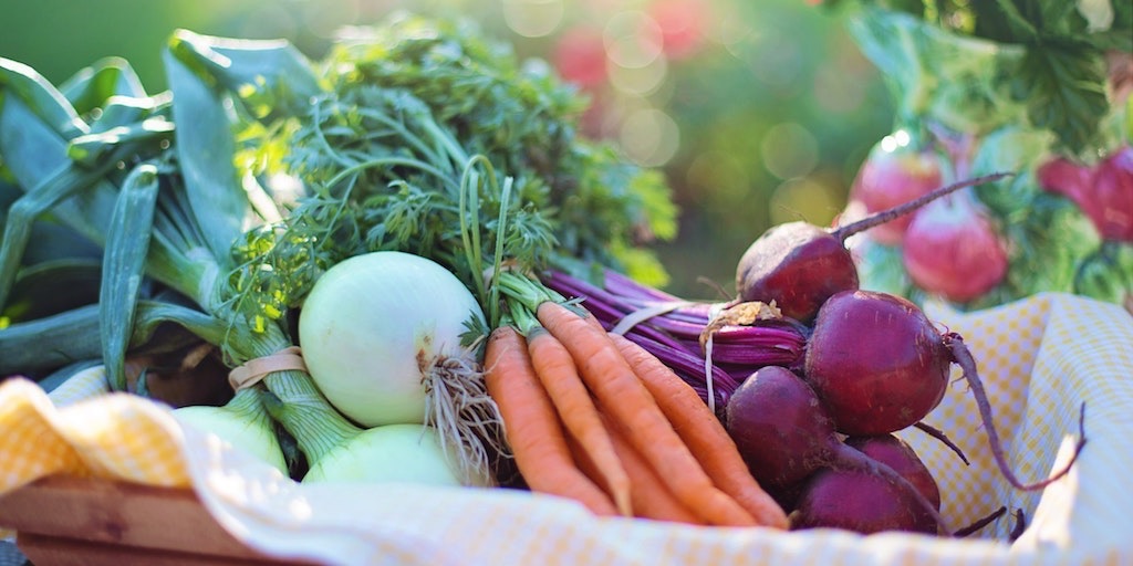 Assorted vegetables in a basket