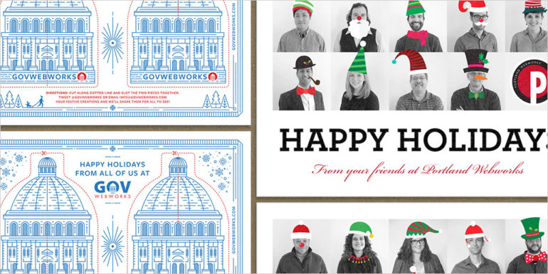 Various GovWebworks Holiday cards