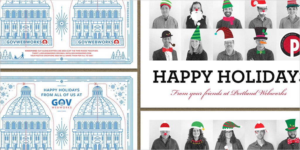 Various GovWebworks Holiday cards