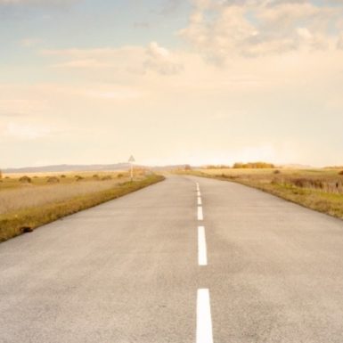 A country road stretching off to the horizon