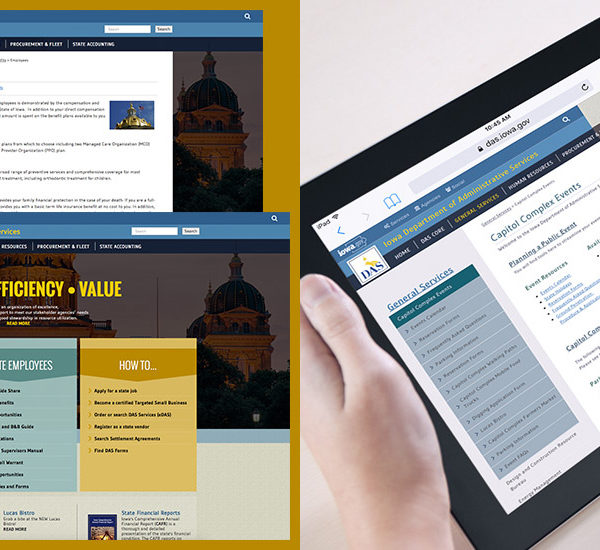 Iowa Department of Administrative Services website montage