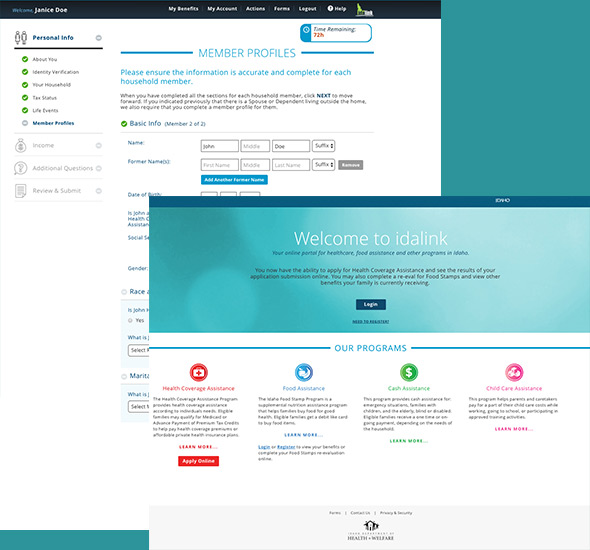 idalink benefits eligibility portal screenshots