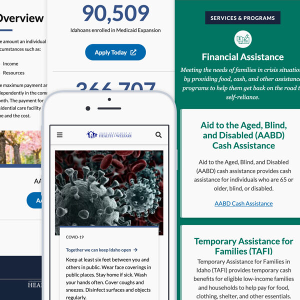 Idaho Department of Health and Welfare desktop and mobile views