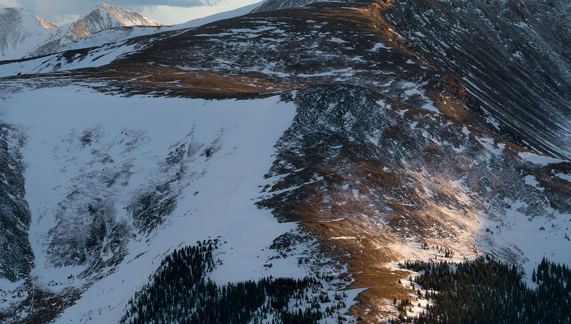 Colorado mountains in snow