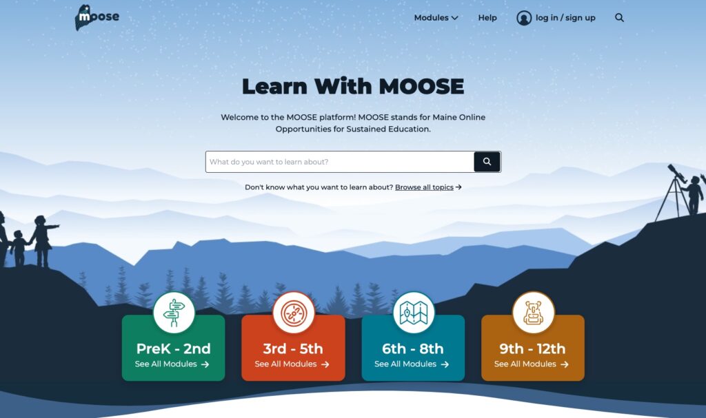 Learn With MOOSE portal homepage