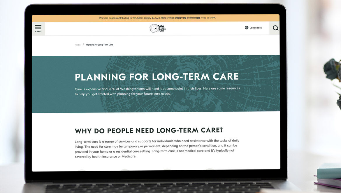 WA Cares portal page