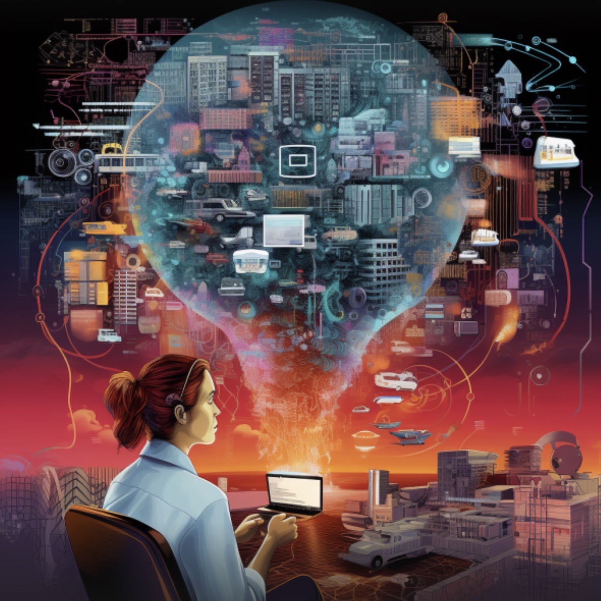 Midjourney image of large language models for government