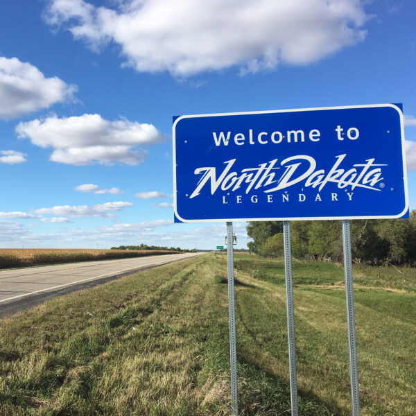 Welcome to North Dakota sign