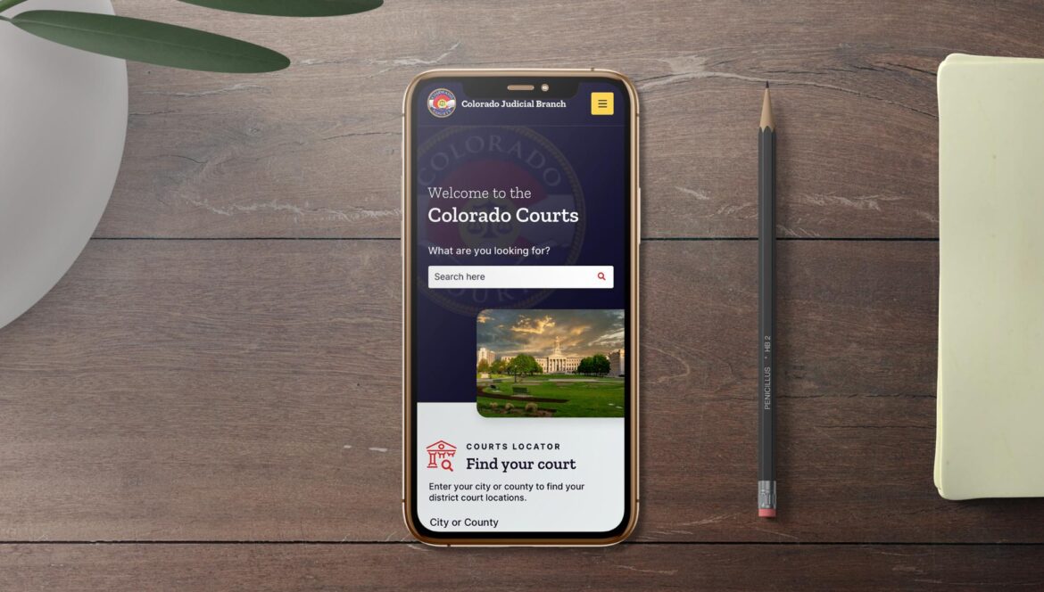 Colorado Judicial Branch site on a mobile phone