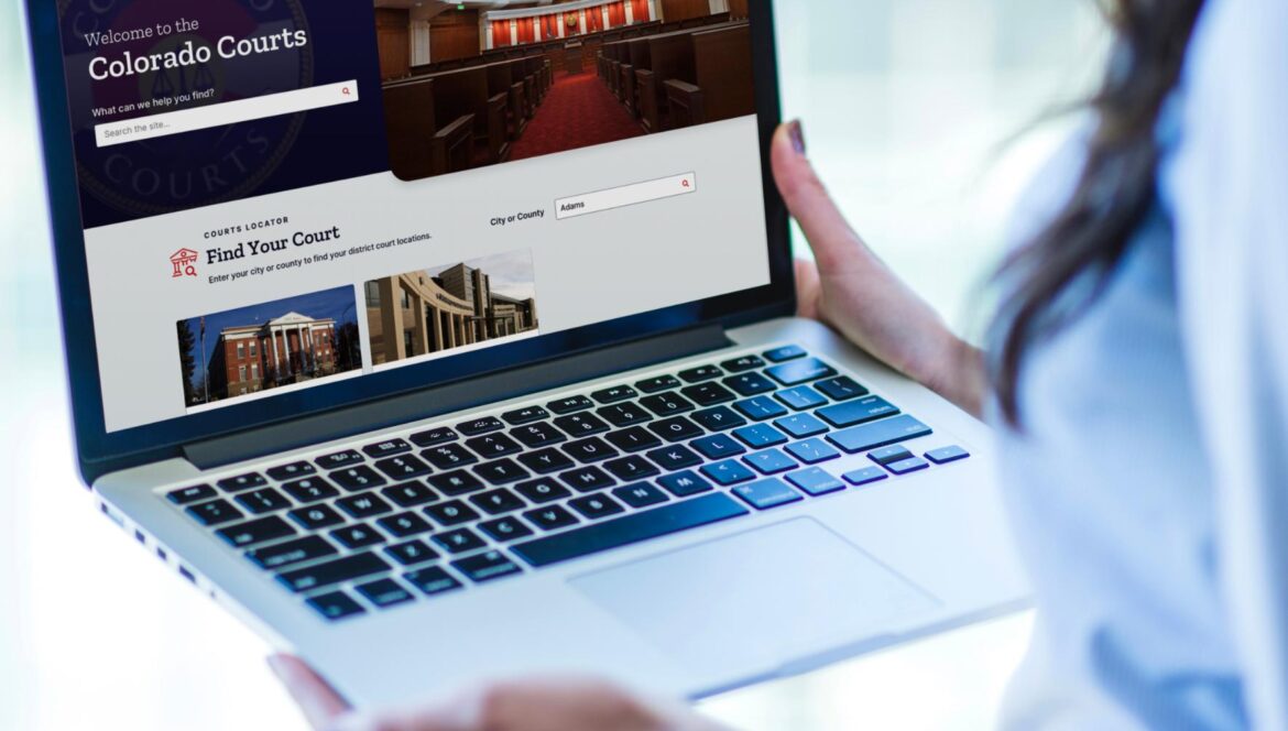 Colorado Judicial Branch site on a laptop