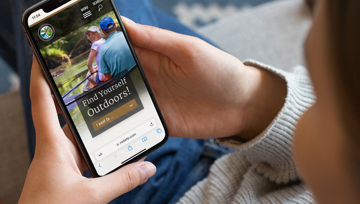 Mississippi Department of Wildlife, Fisheries, and Parks website on mobile phone