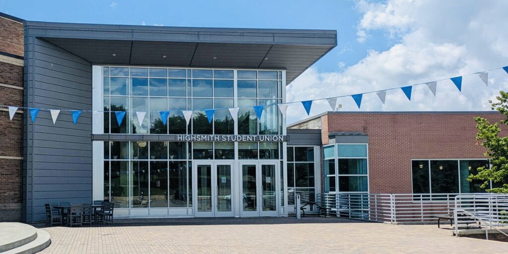 Photo of he Highsmith Student Union Building, base for Drupal Camp Asheville