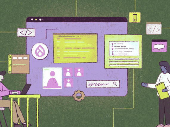 Drupal CRM illustration of developers at work